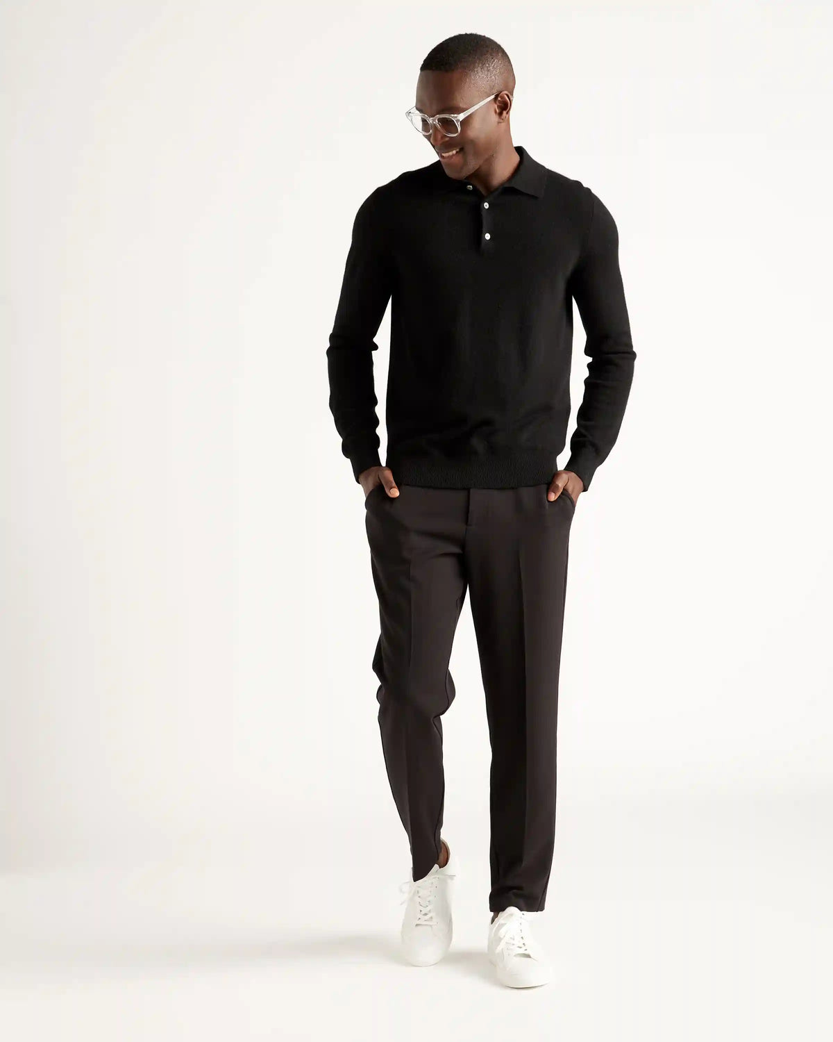 Mongolian Spring Cashmere Polo Sweater