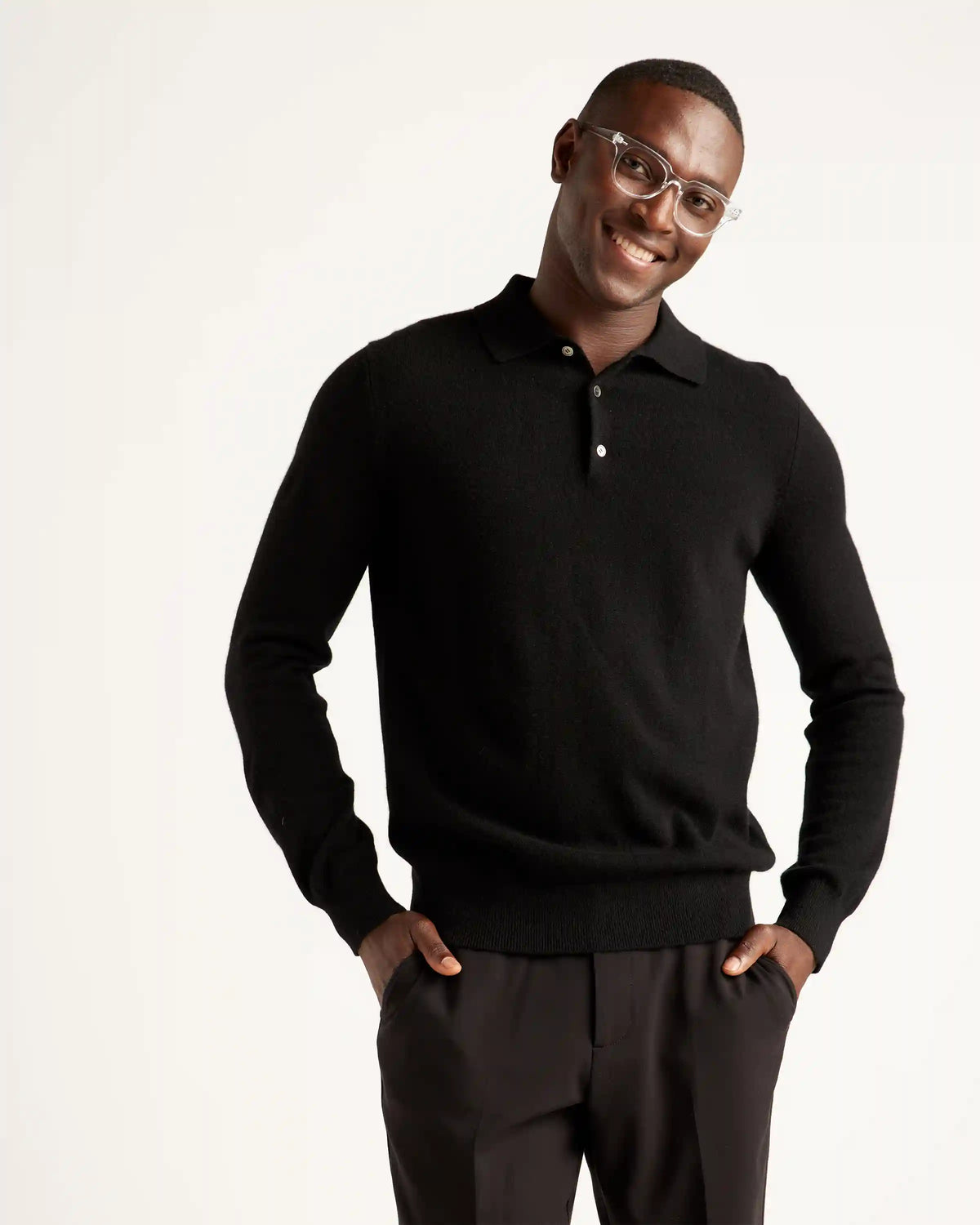 Mongolian Spring Cashmere Polo Sweater