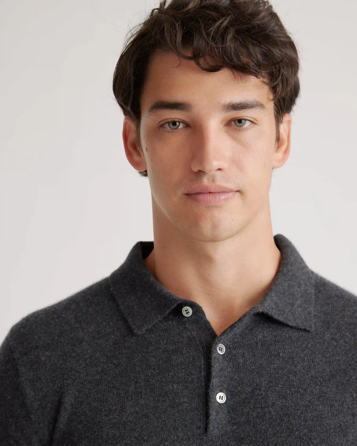 Mongolian Cashmere Polo Sweater