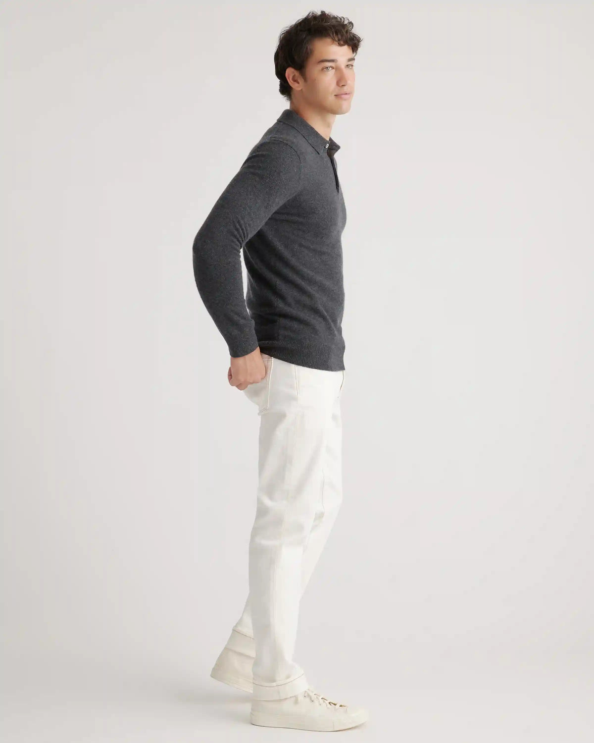Mongolian Spring Cashmere Polo Sweater