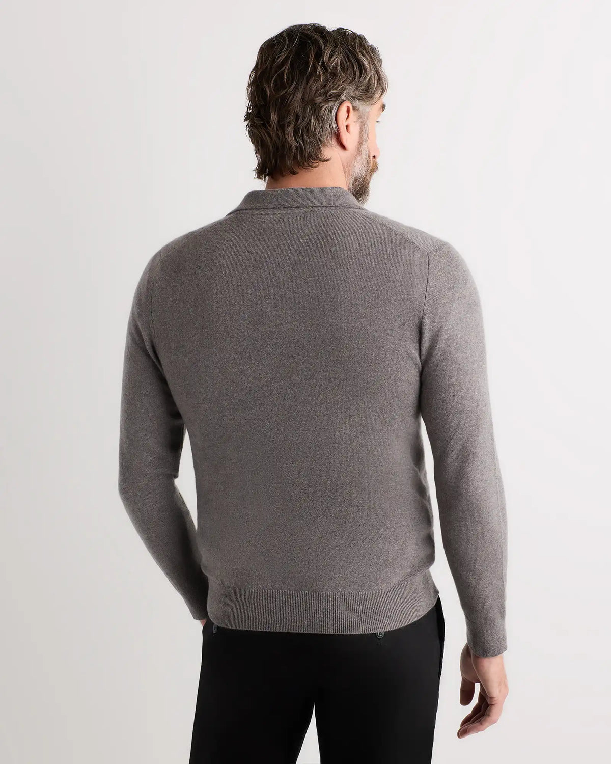 Mongolian Cashmere Polo Sweater
