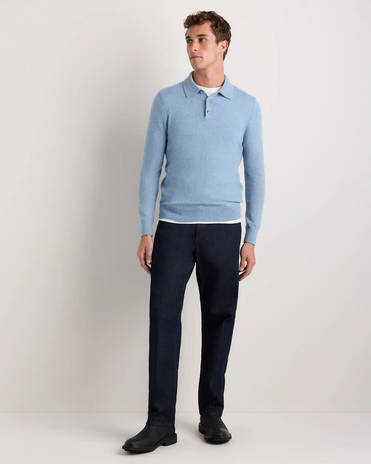 Mongolian Cashmere Polo Sweater