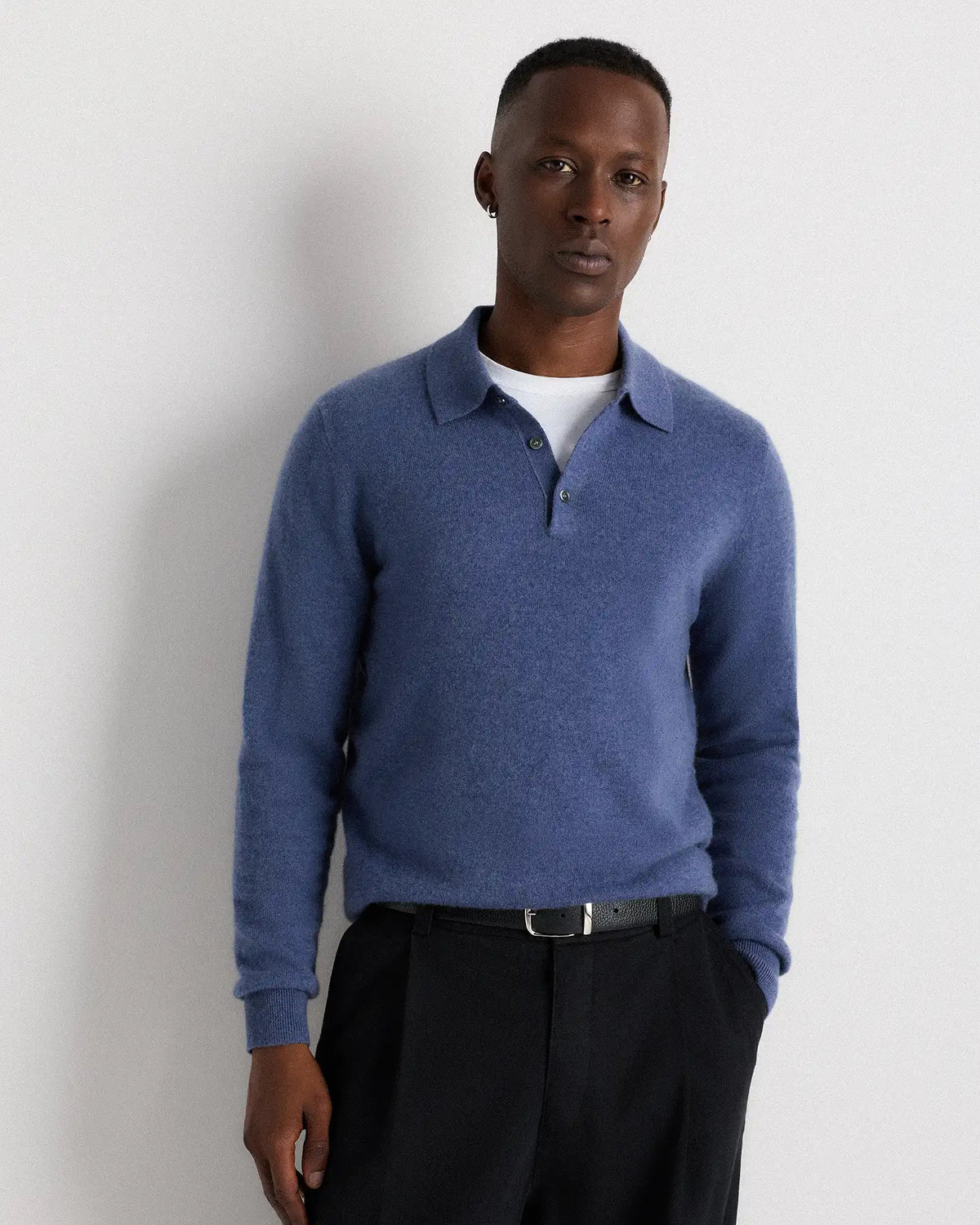 Mongolian Cashmere Polo Sweater