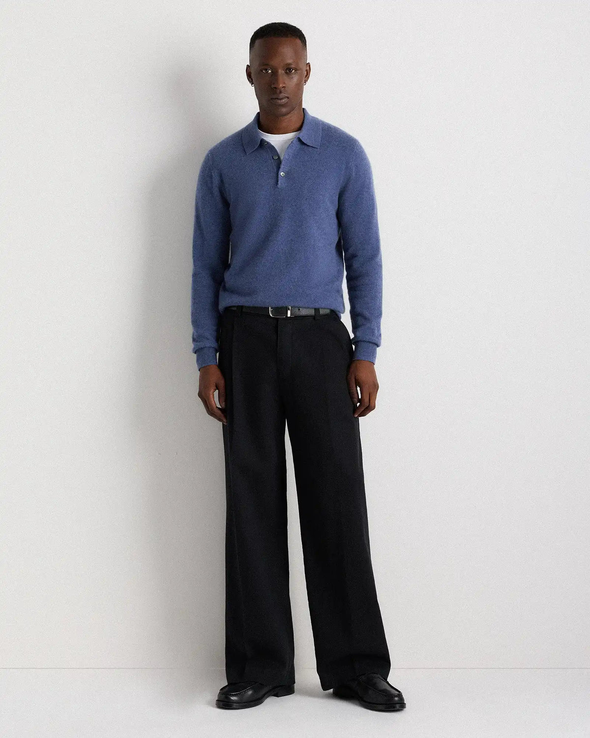 Mongolian Cashmere Polo Sweater
