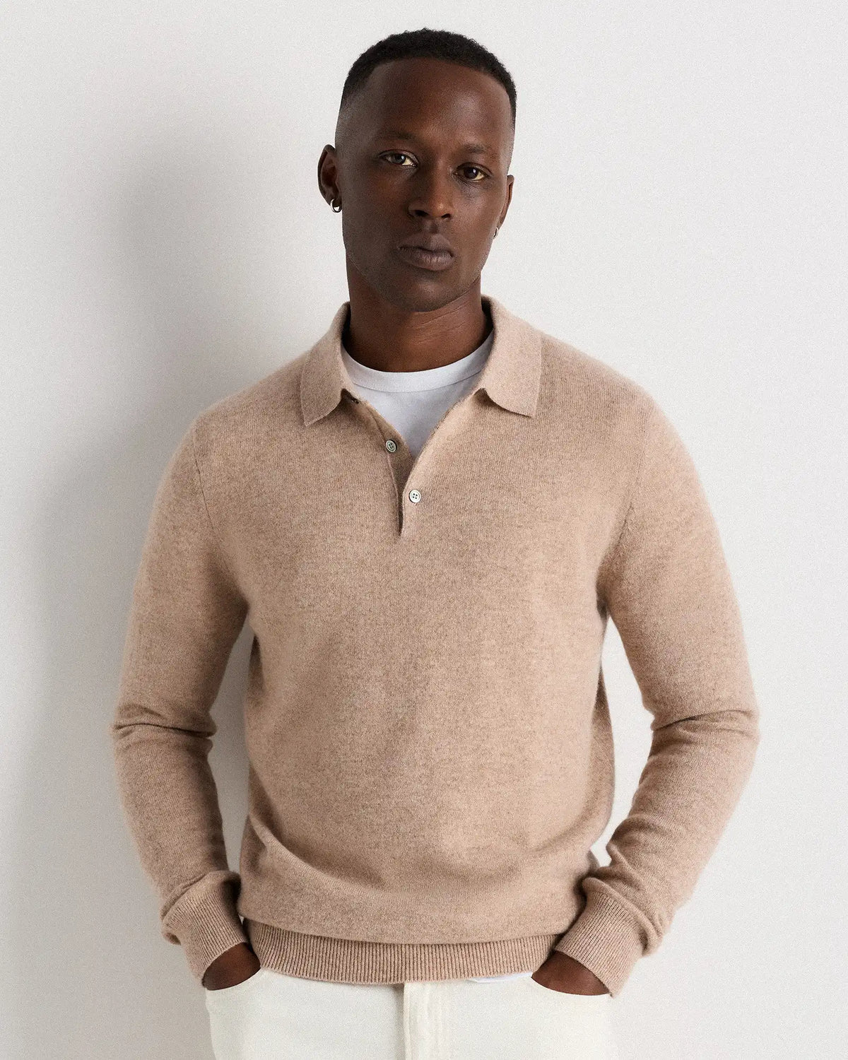 Mongolian Cashmere Polo Sweater