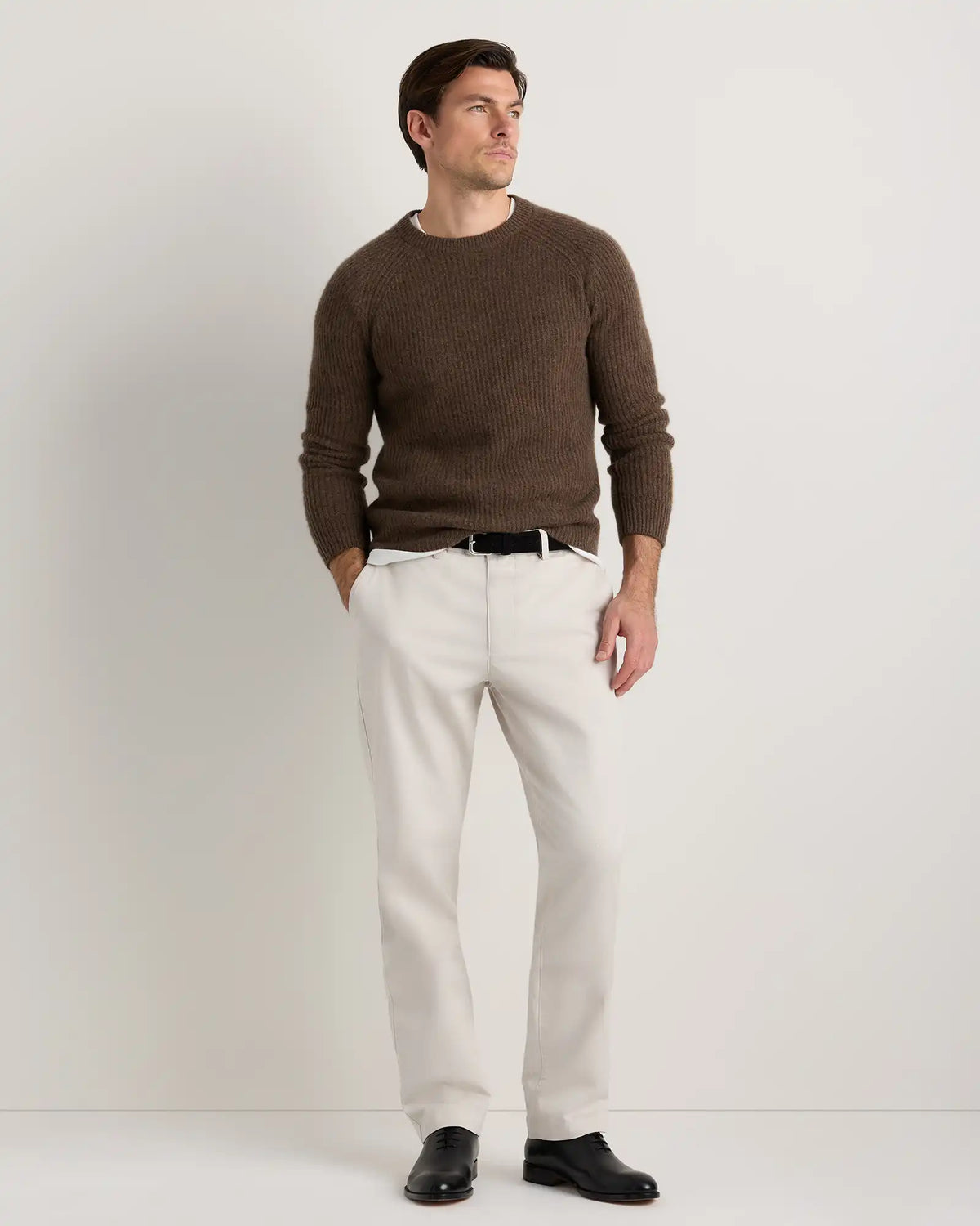Mongolian Cashmere Fisherman Crewneck Sweater