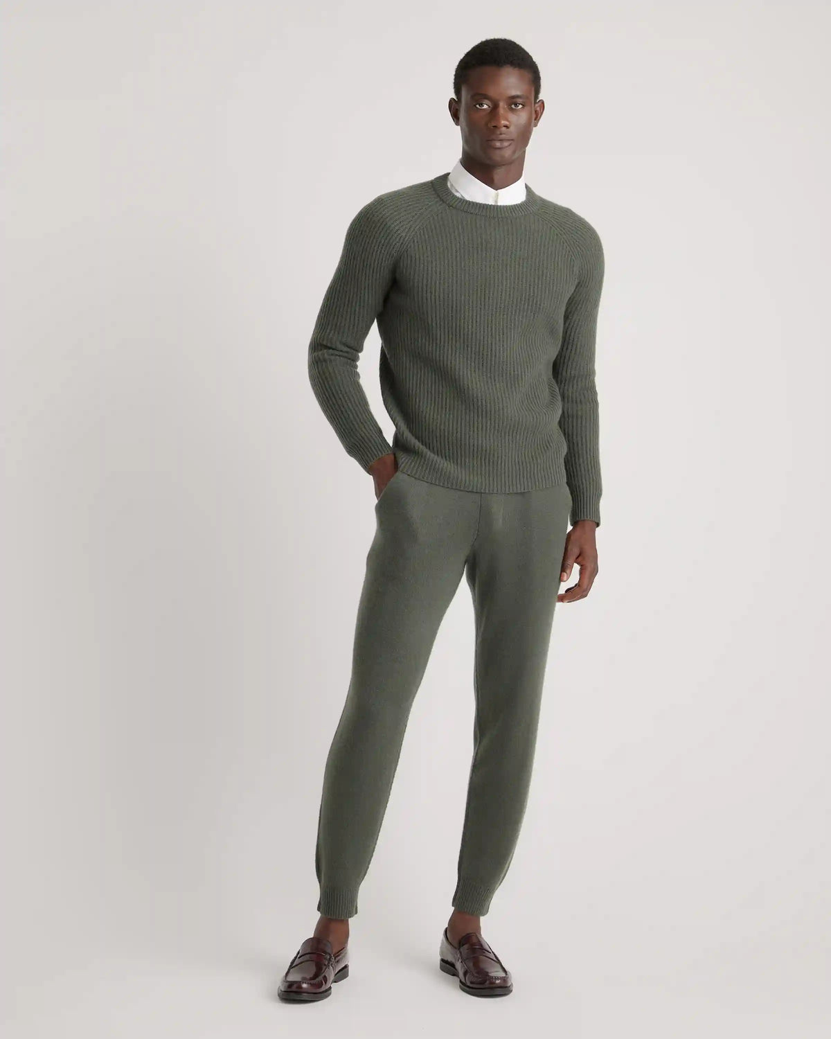 Mongolian Cashmere Fisherman Crewneck Sweater