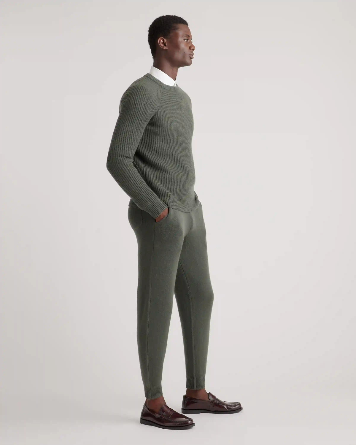 Mongolian Spring Cashmere Fisherman Crewneck Sweater