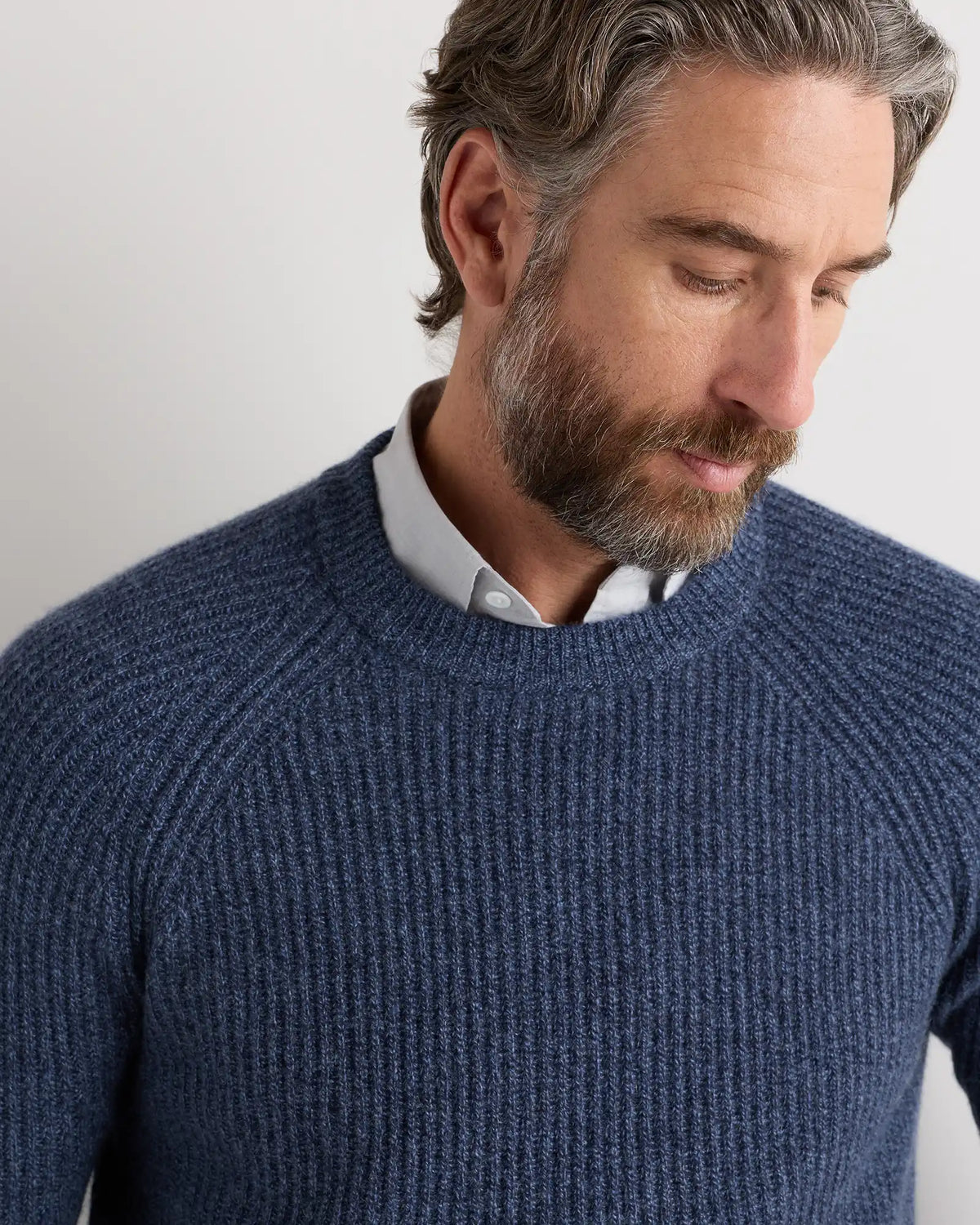 Mongolian Cashmere Fisherman Crewneck Sweater