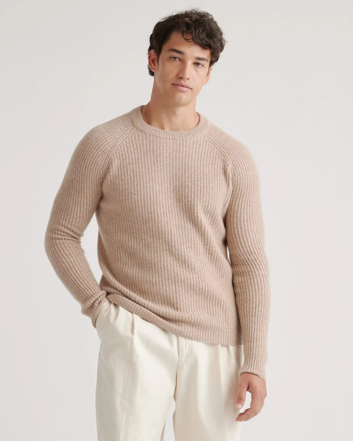Mongolian Cashmere Fisherman Crewneck Sweater