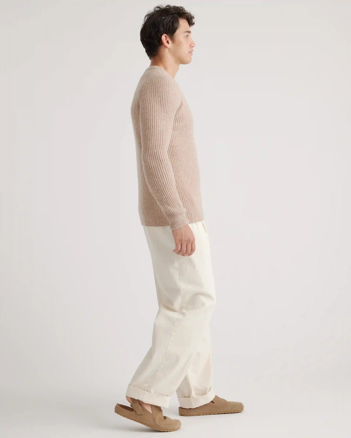 Mongolian Cashmere Fisherman Crewneck Sweater
