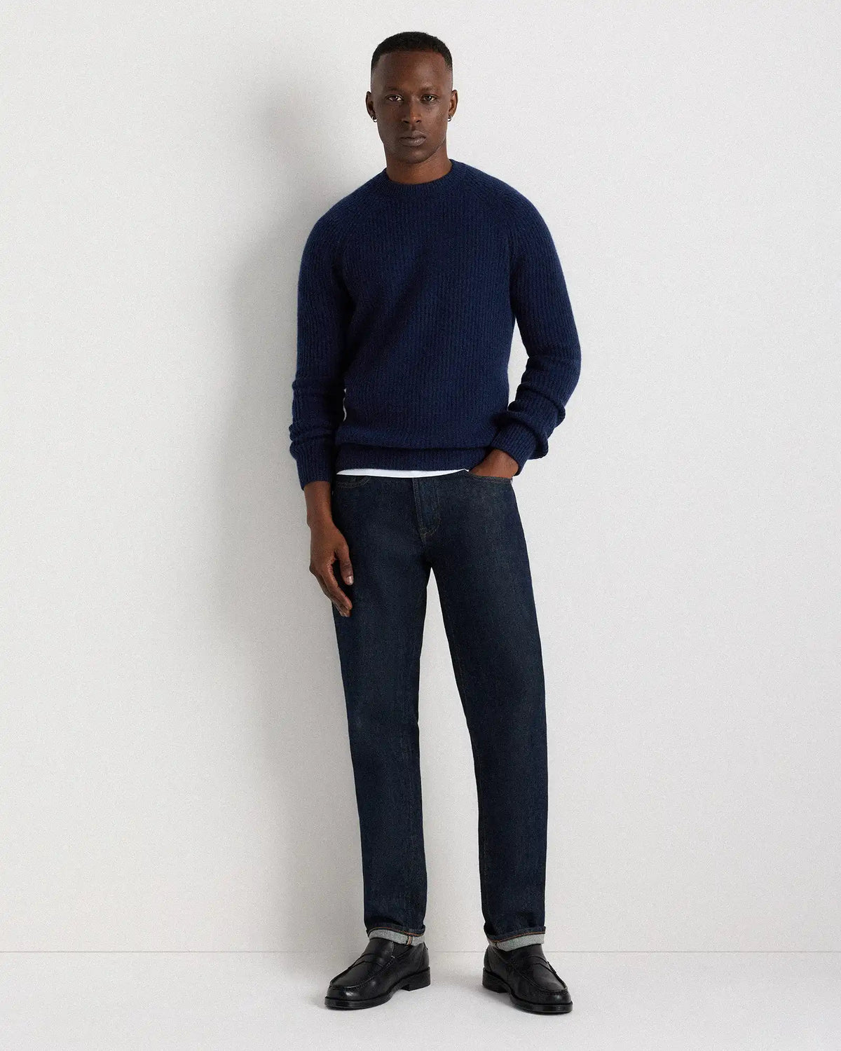 Mongolian Cashmere Fisherman Crewneck Sweater