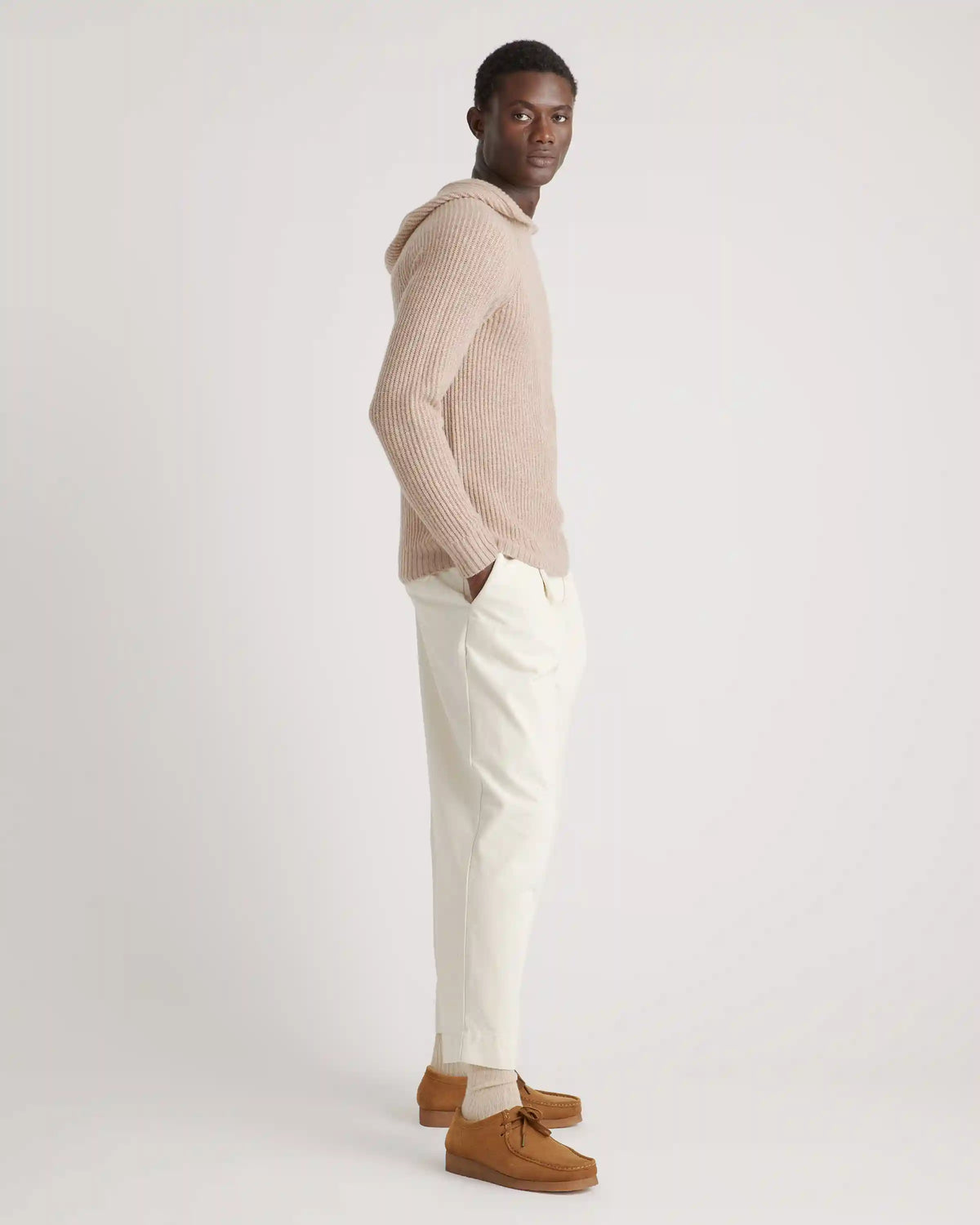 Mongolian Spring Cashmere Fisherman Pullover Hoodie