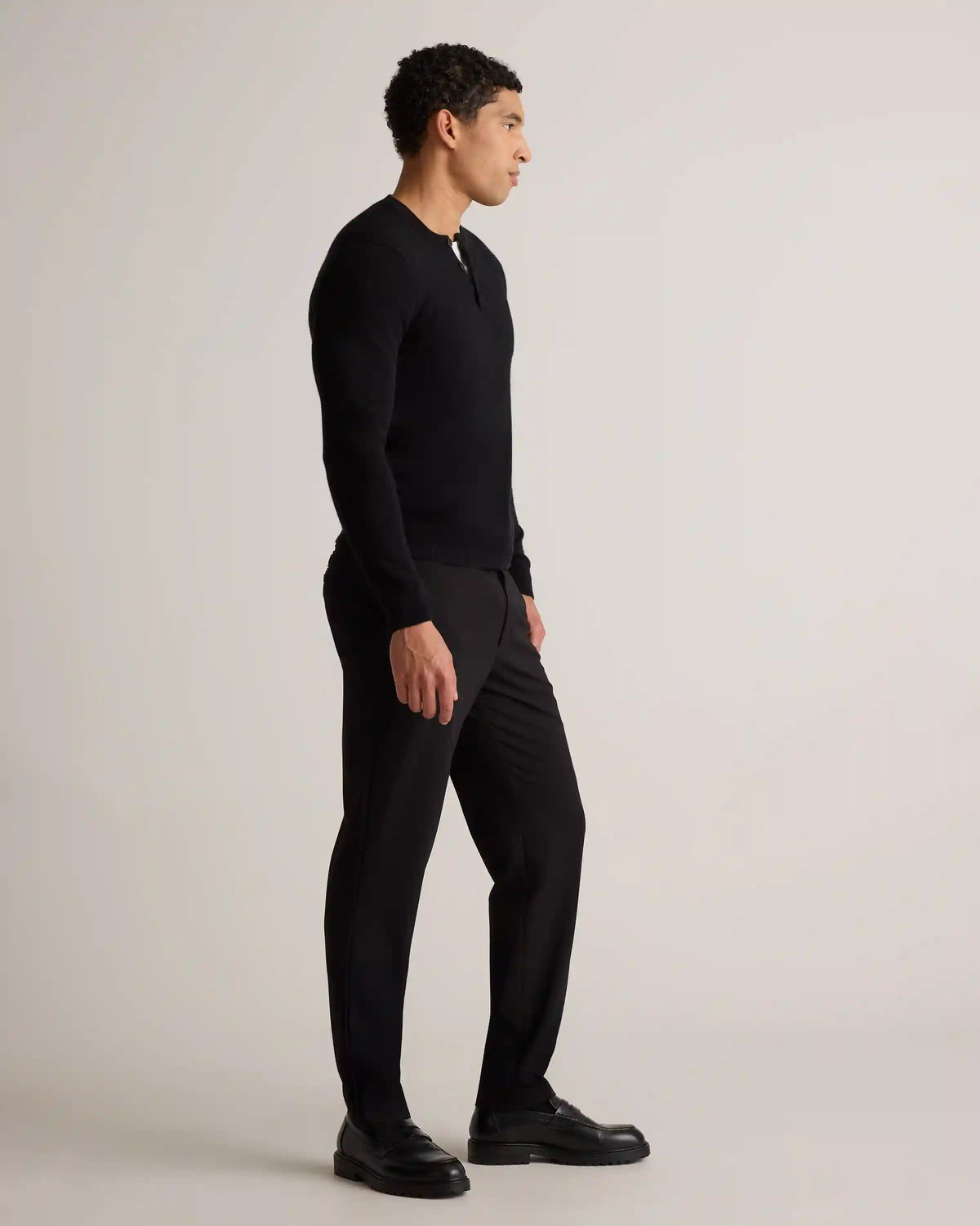 Mongolian Cashmere Henley Sweater
