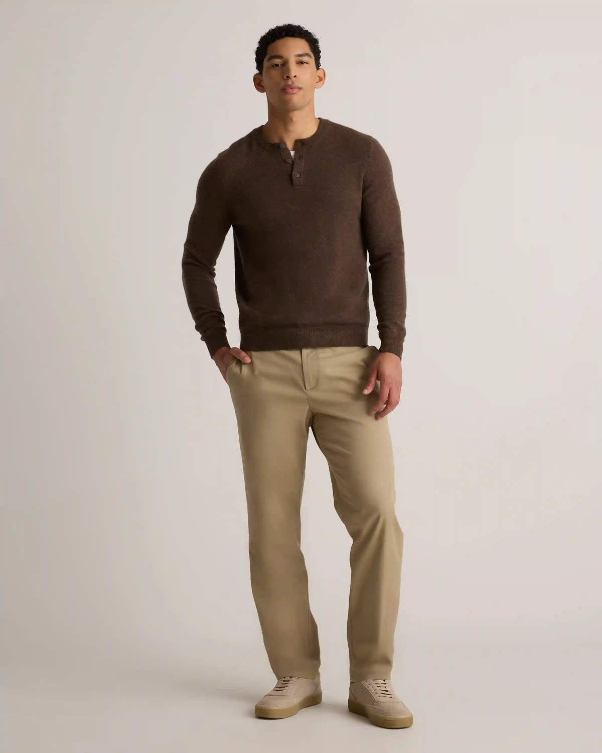 Mongolian Cashmere Henley Sweater