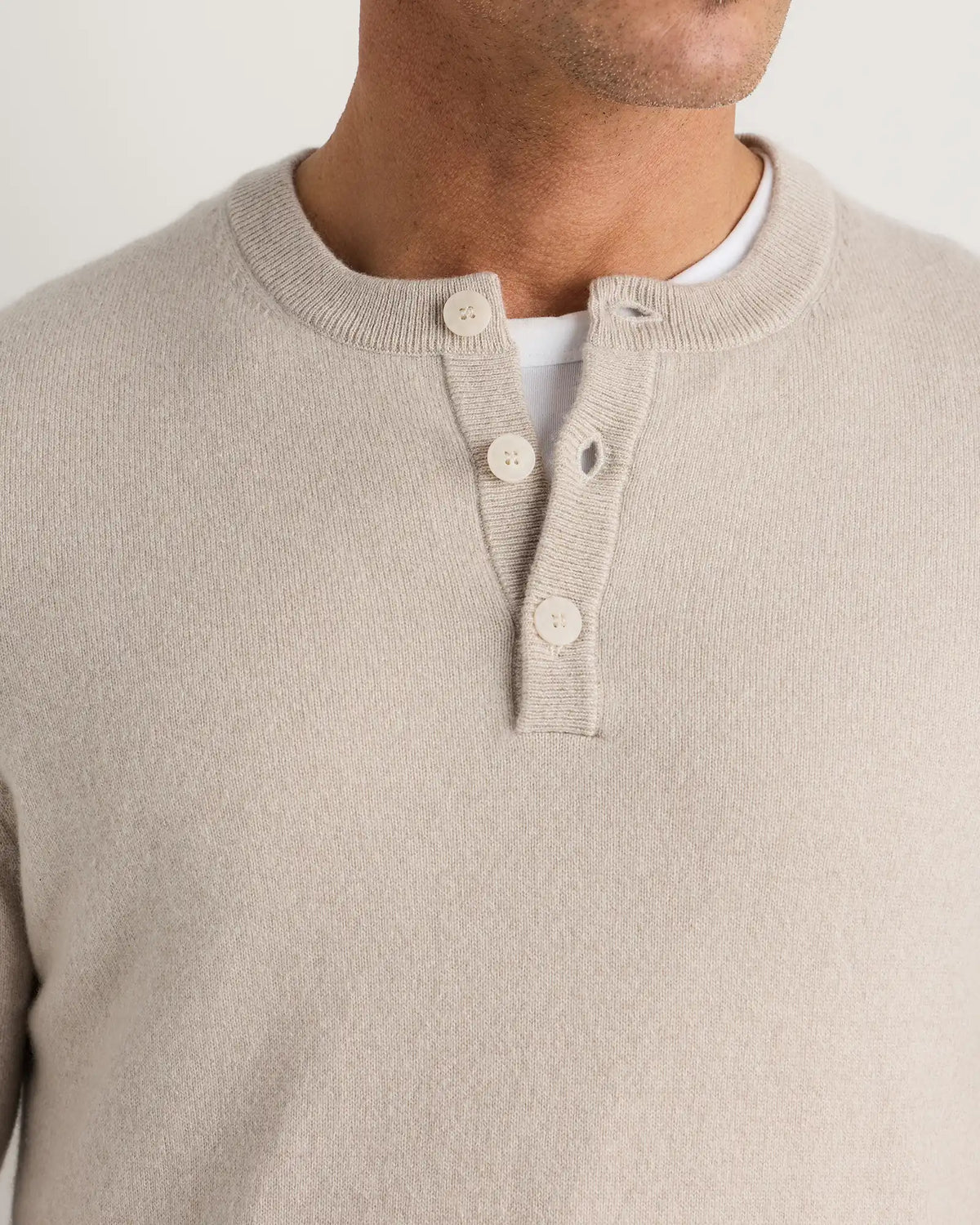 Mongolian Cashmere Henley Sweater