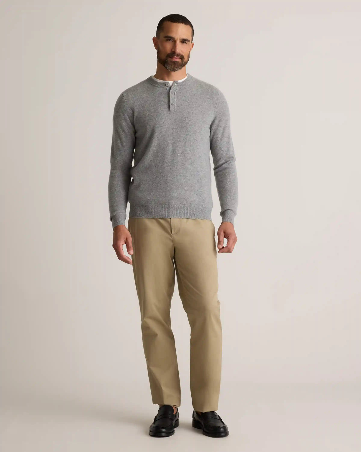 Mongolian Cashmere Henley Sweater