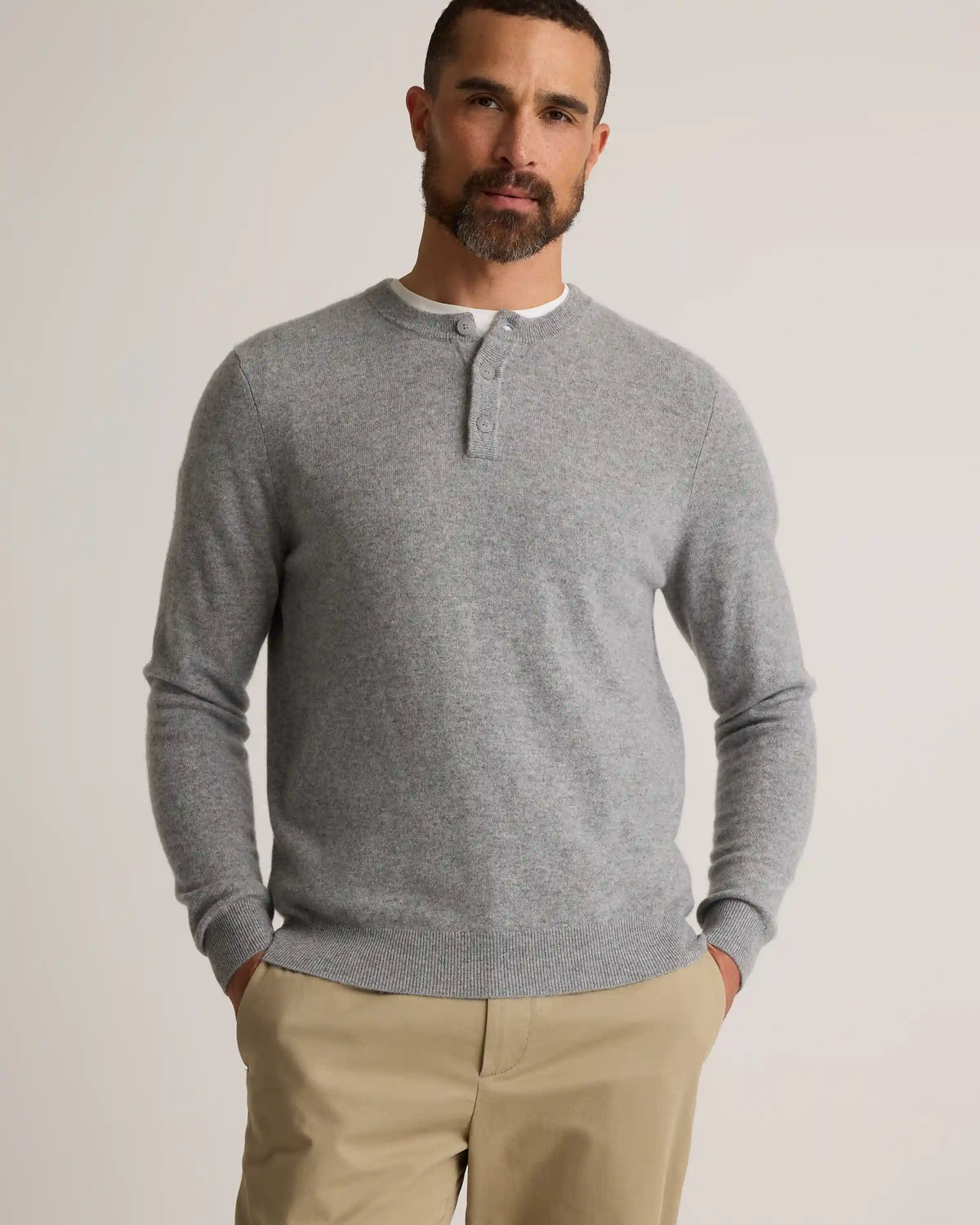 Mongolian Cashmere Henley Sweater