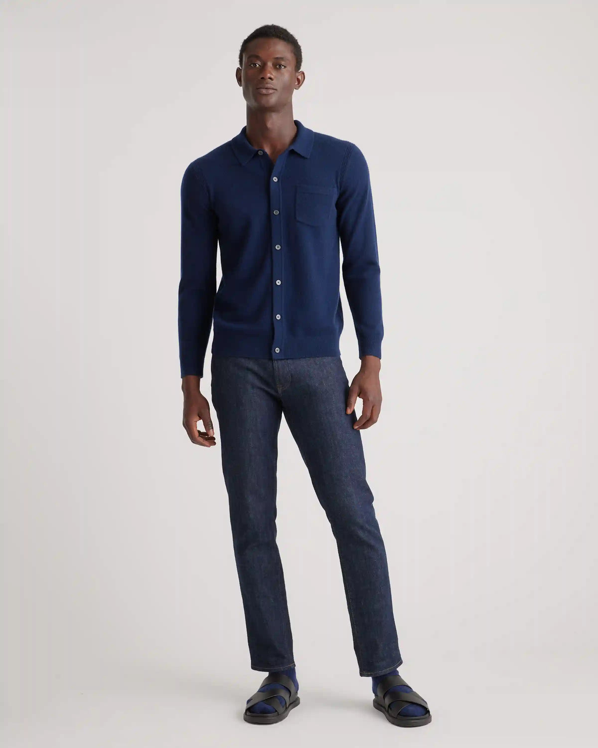 Mongolian Cashmere Button Down Sweater
