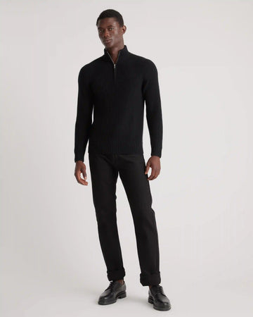 Mongolian Spring Cashmere Fisherman Quarter Zip Sweater