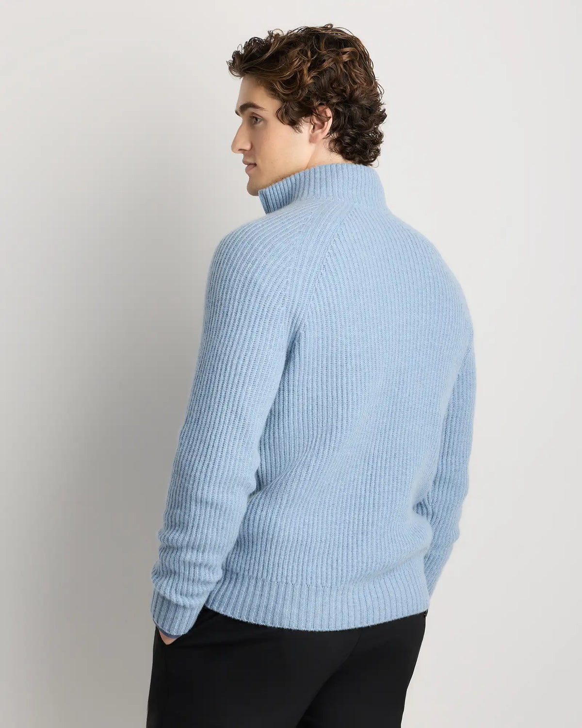 Mongolian Cashmere Fisherman Quarter Zip Sweater