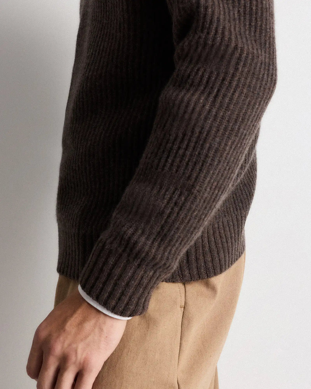 Mongolian Cashmere Fisherman Quarter Zip Sweater