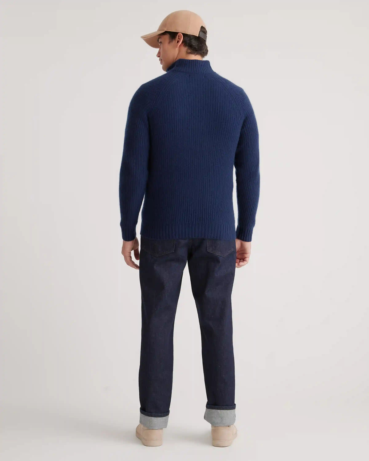 Mongolian Spring Cashmere Fisherman Quarter Zip Sweater