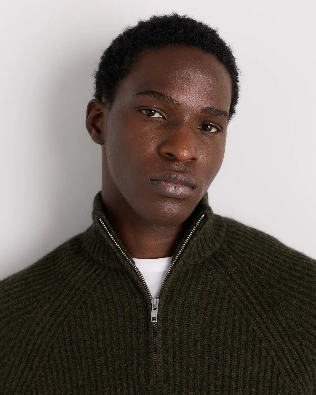 Mongolian Cashmere Fisherman Quarter Zip Sweater