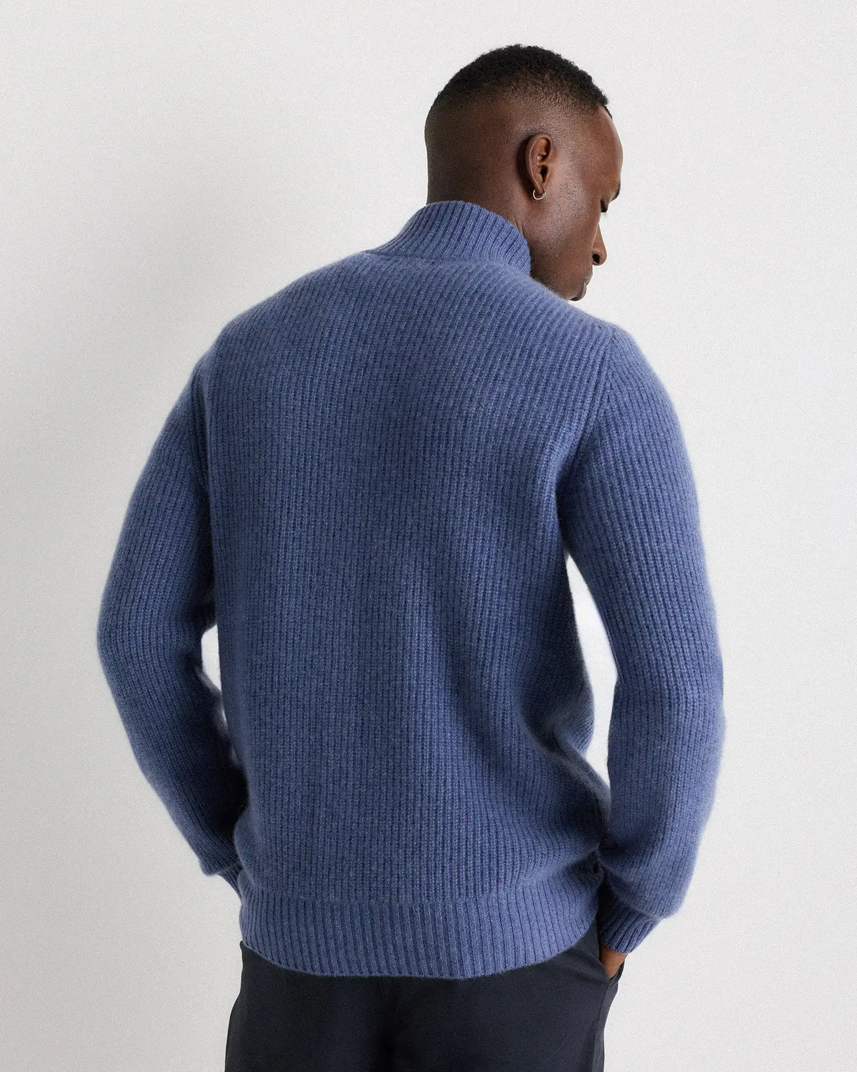 Mongolian Cashmere Fisherman Full Zip Sweater