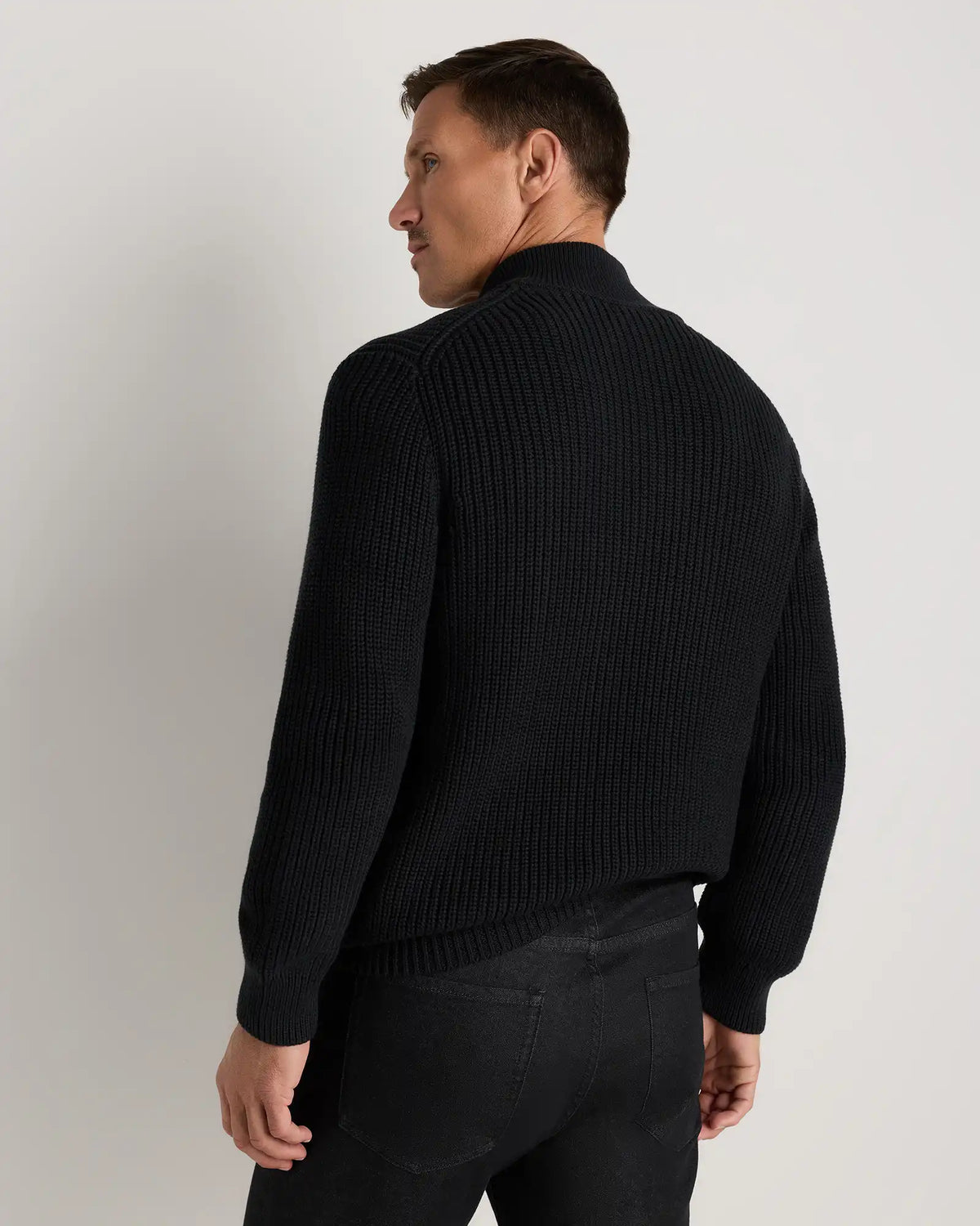 100% Organic Cotton Fisherman Quarter-Zip Sweater