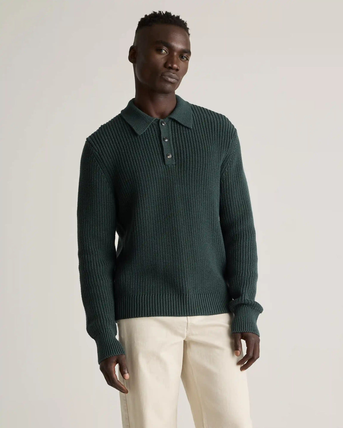 100% Organic Cotton Fisherman Polo Sweater
