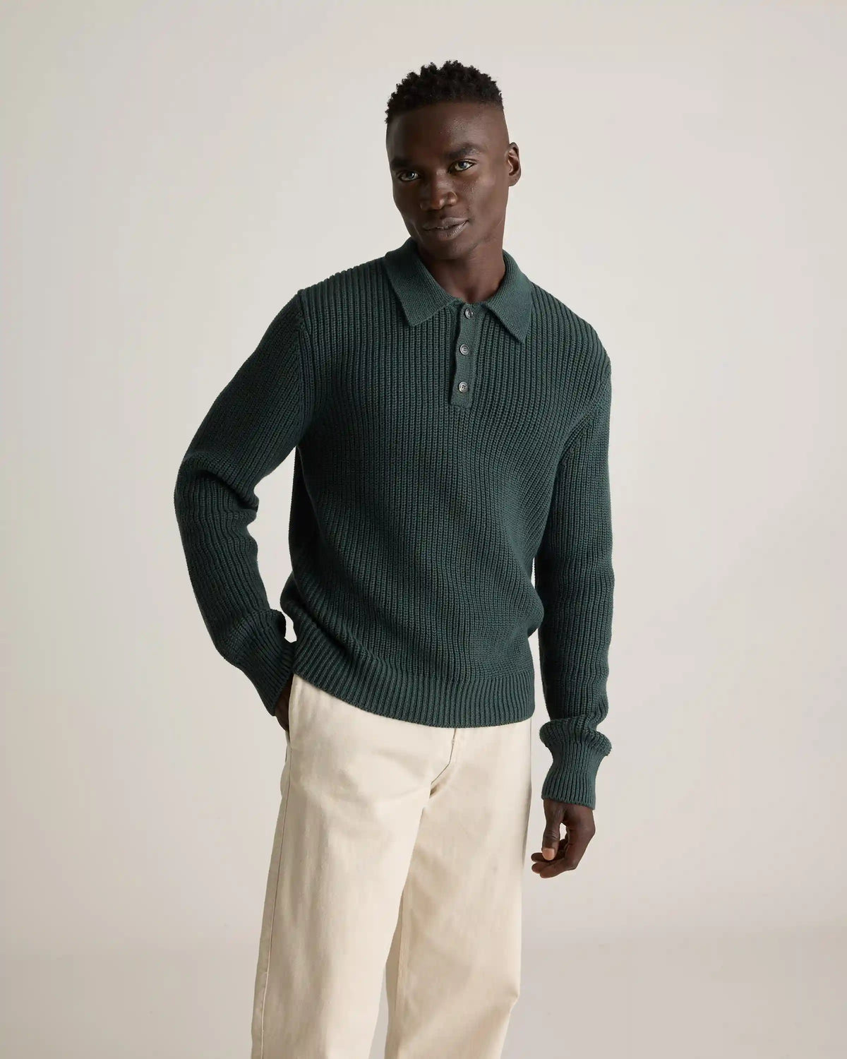 100% Organic Cotton Fisherman Polo Sweater