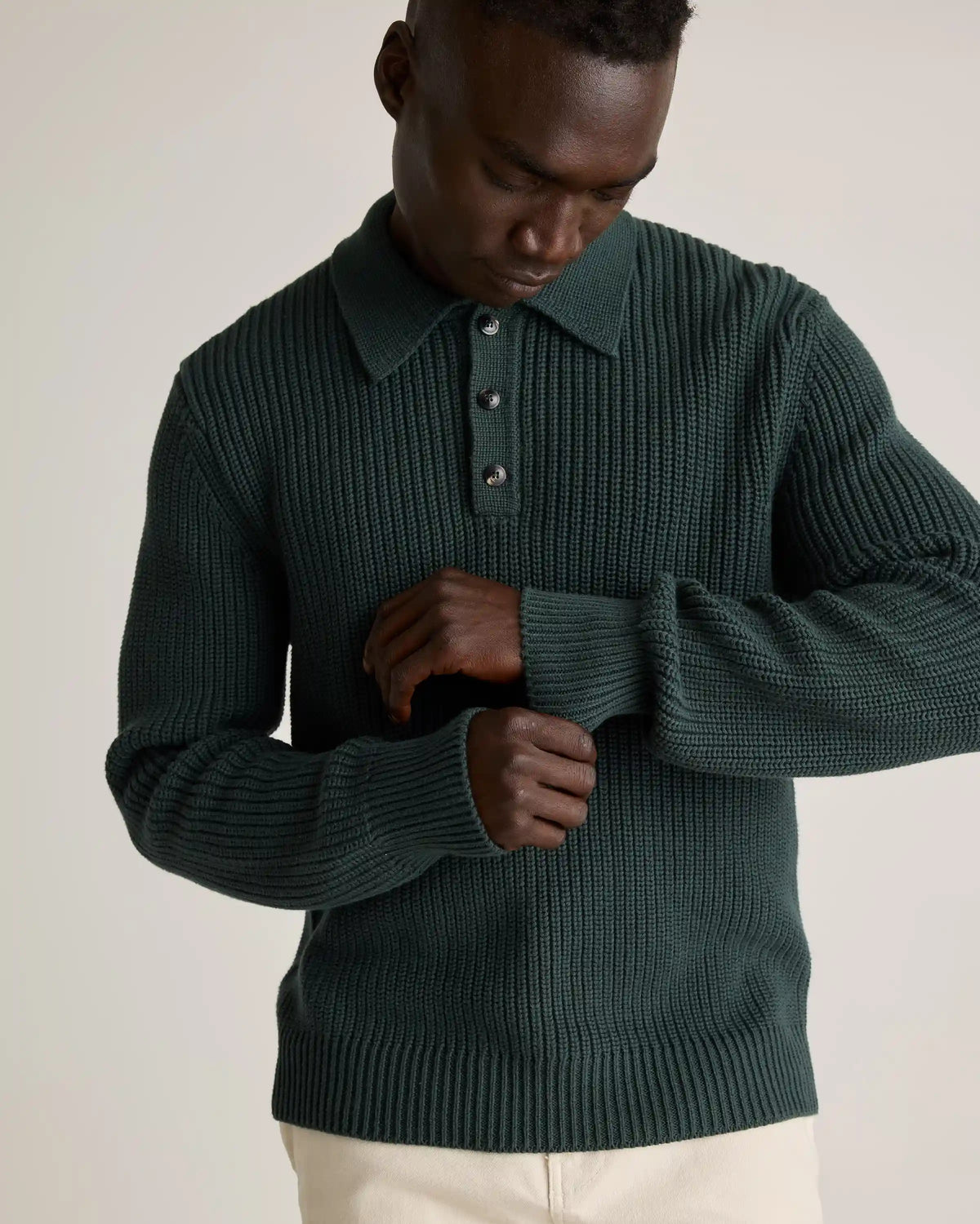 100% Organic Cotton Fisherman Polo Sweater