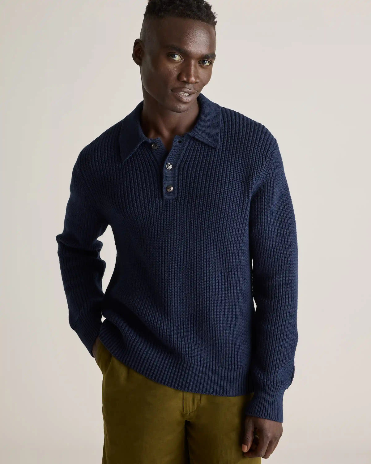 100% Organic Cotton Fisherman Polo Sweater