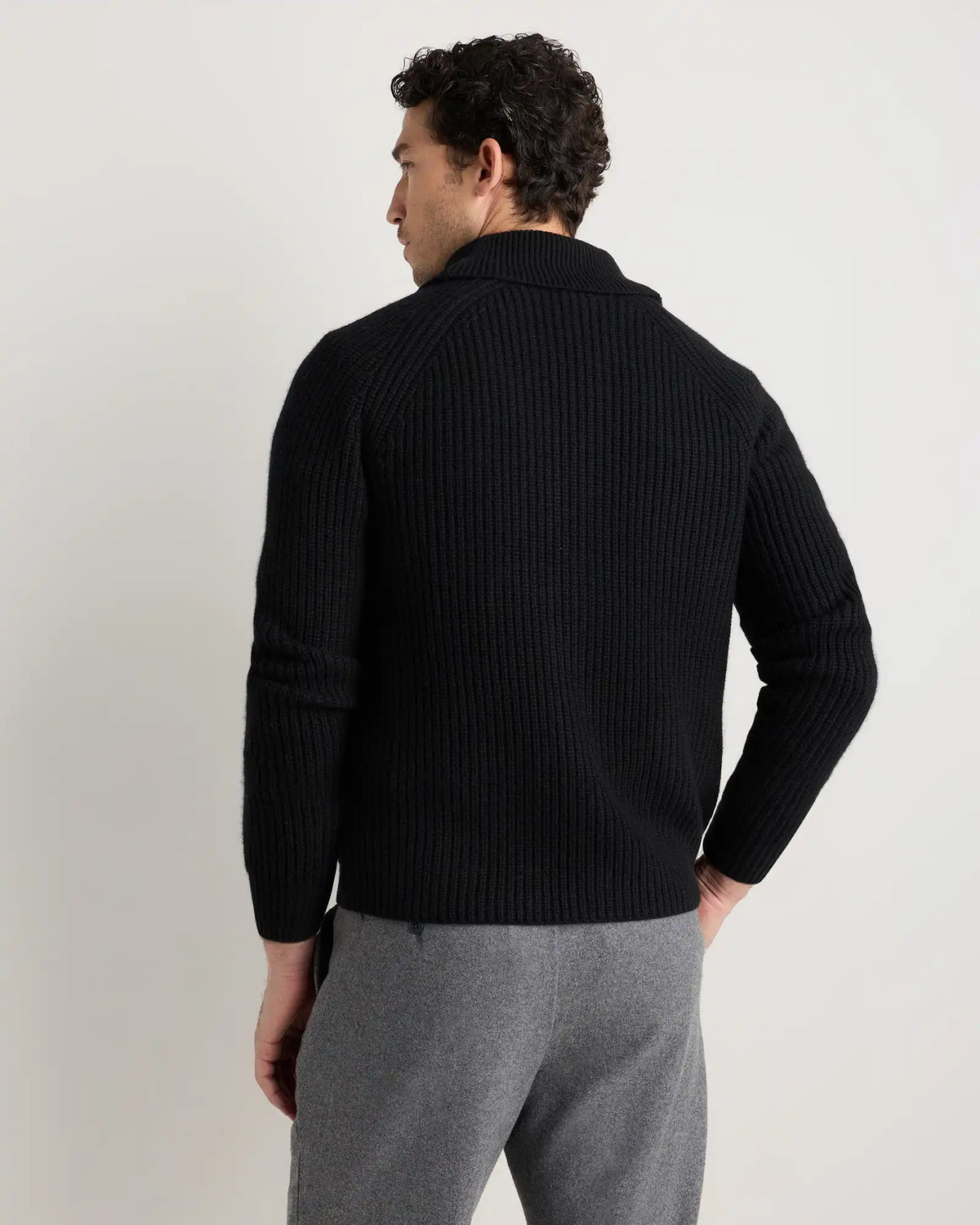 Mongolian Cashmere Shawl Collar Cardigan