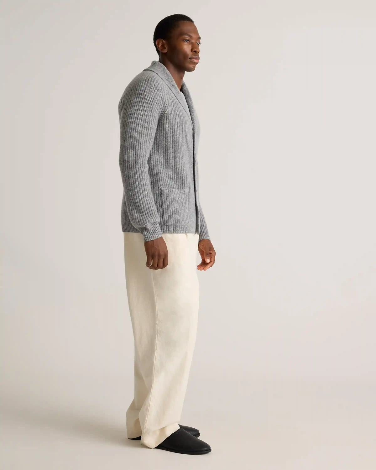 Mongolian Cashmere Shawl Collar Cardigan