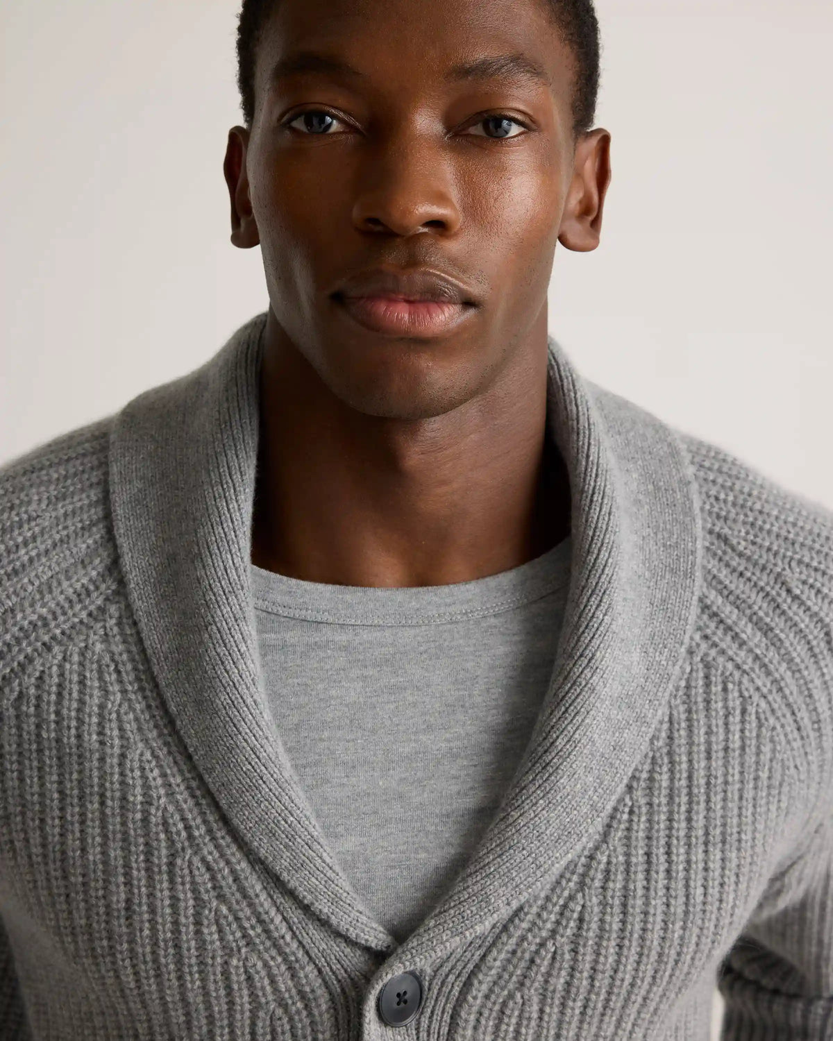 Mongolian Cashmere Shawl Collar Cardigan