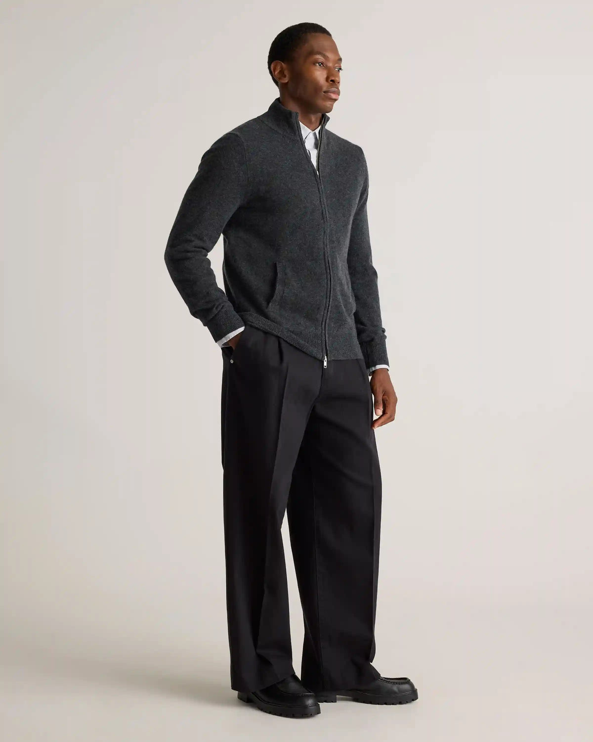 Mongolian Cashmere Full Zip Sweater
