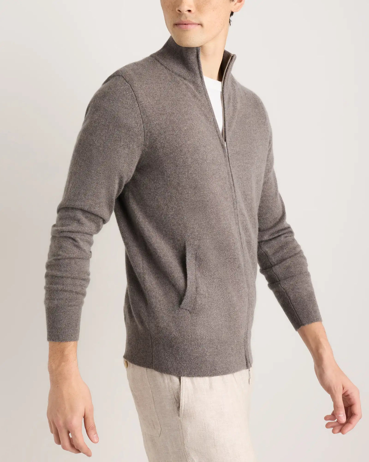 Mongolian Cashmere Full Zip Sweater