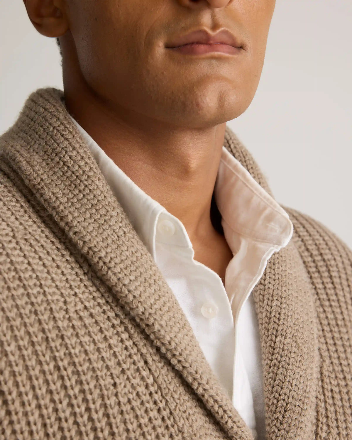 Australian Merino Wool Shawl Collar Cardigan