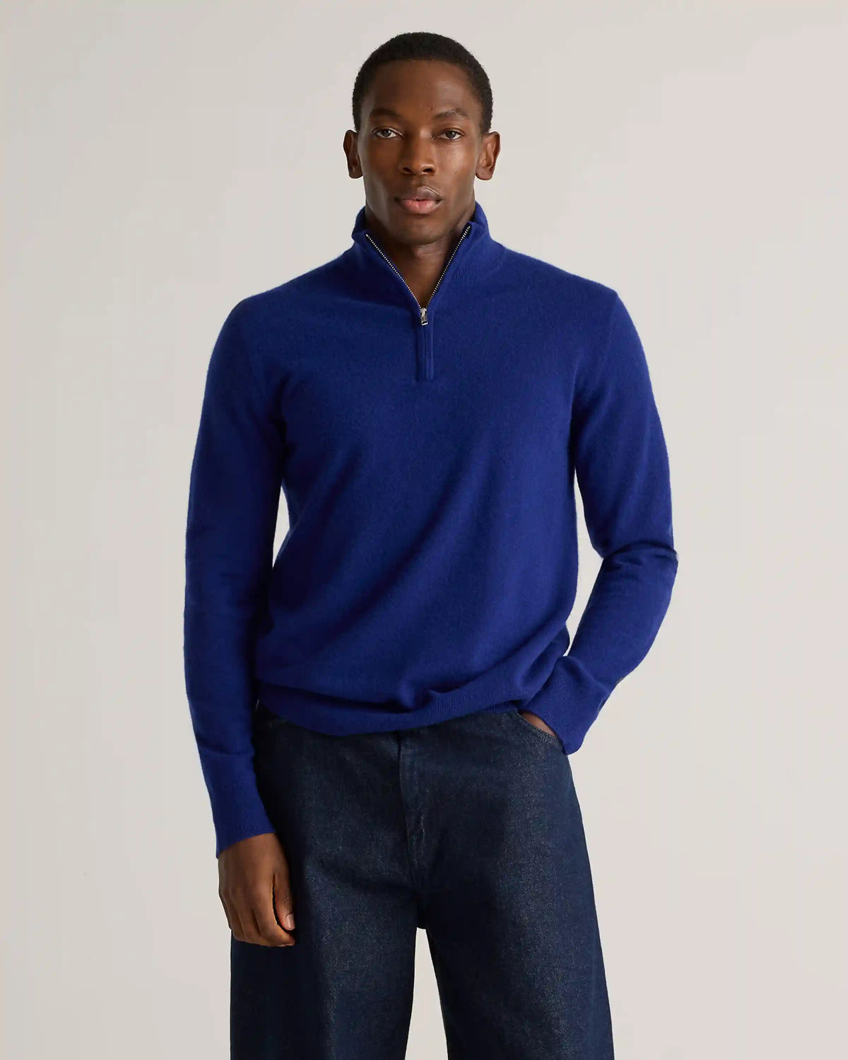 Mongolian Cashmere Quarter Zip Sweater