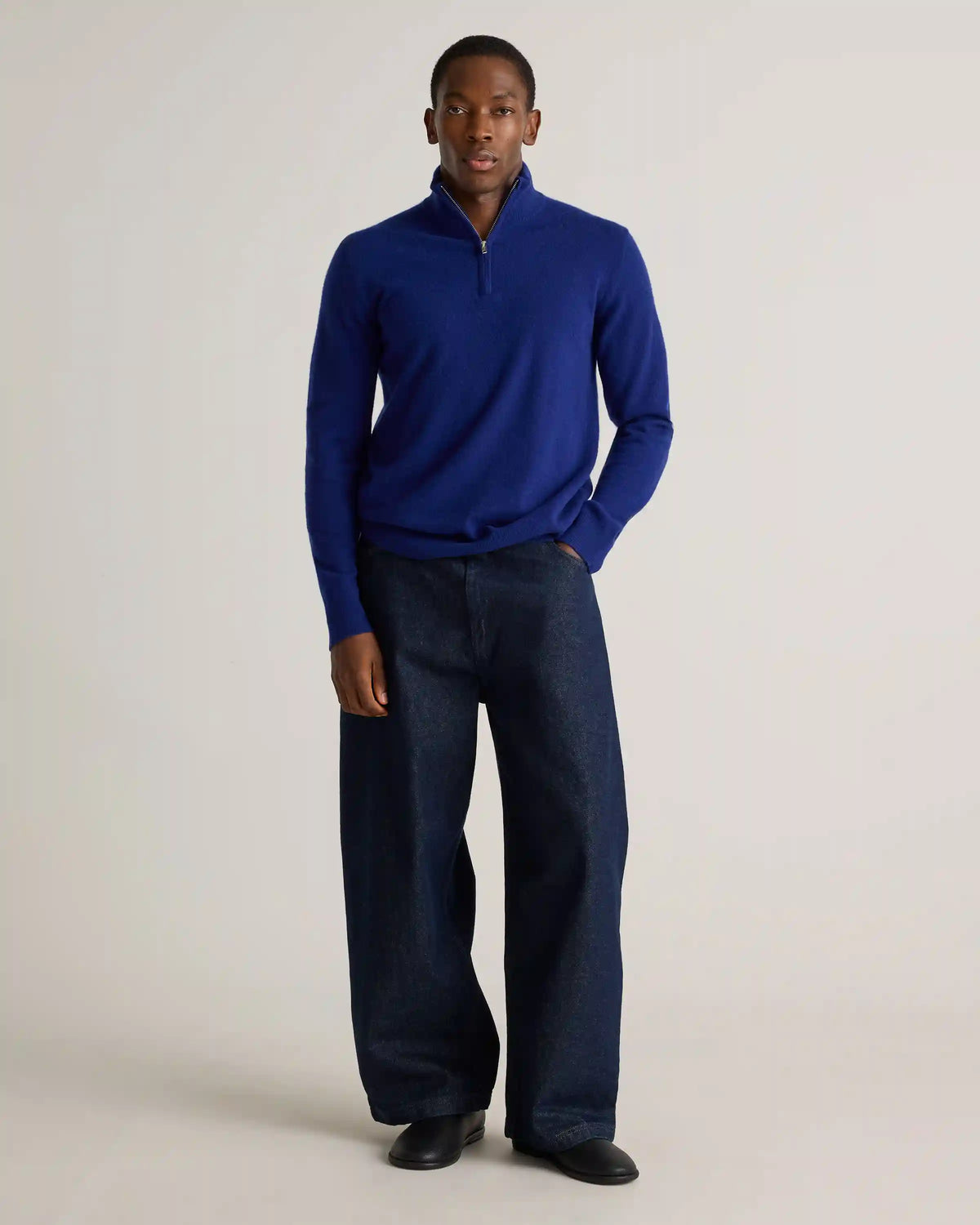 Mongolian Cashmere Quarter Zip Sweater
