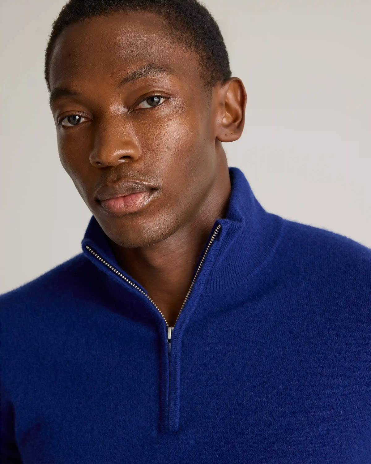 Mongolian Cashmere Quarter Zip Sweater