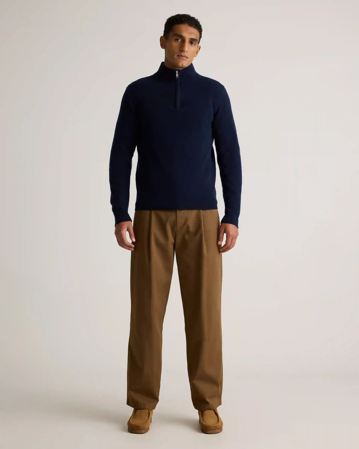 Mongolian Cashmere Quarter Zip Sweater