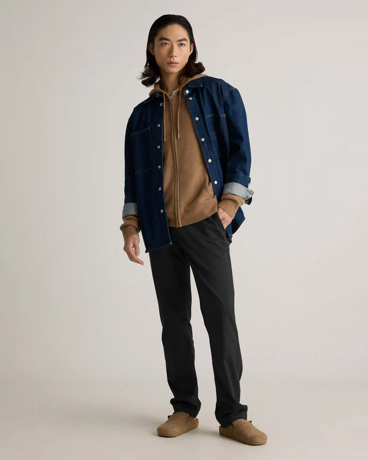 Mongolian Cashmere Full-Zip Hoodie
