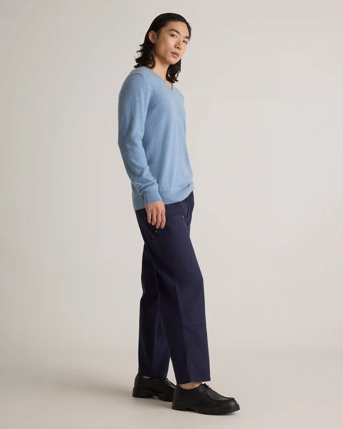 Mongolian Cashmere V-Neck Sweater