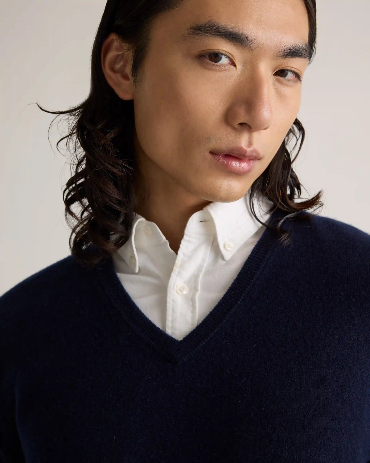 Mongolian Cashmere V-Neck Sweater