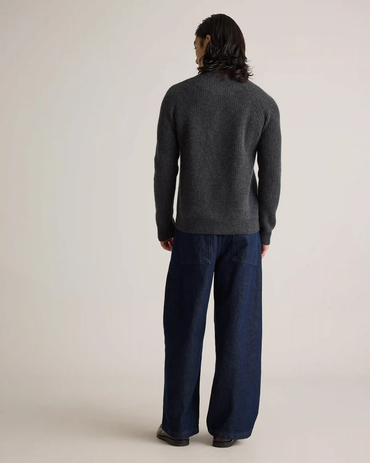 Mongolian Spring Cashmere Fisherman Crewneck Sweater