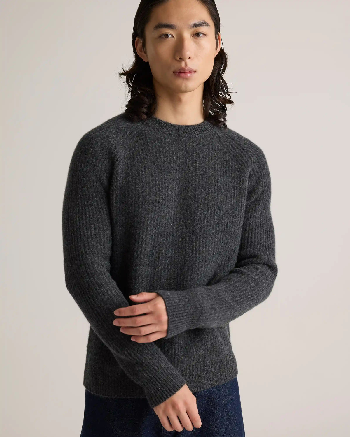 Mongolian Cashmere Fisherman Crewneck Sweater