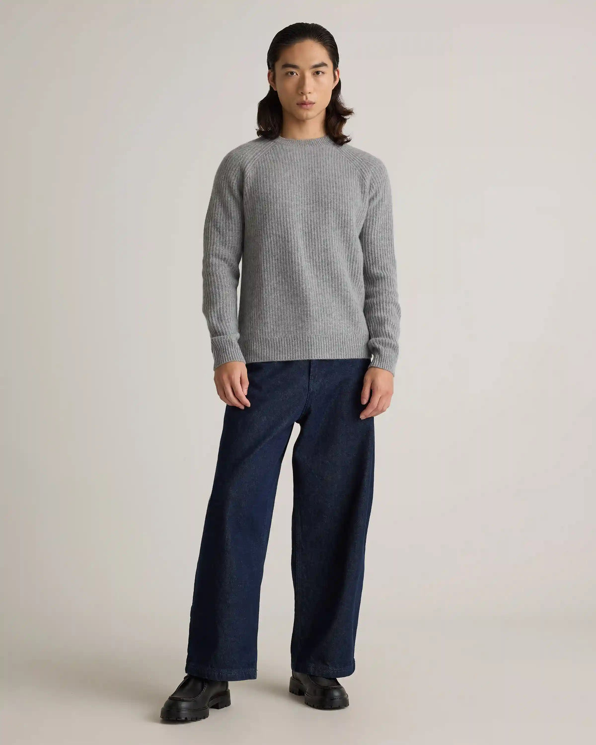 Mongolian Cashmere Fisherman Crewneck Sweater